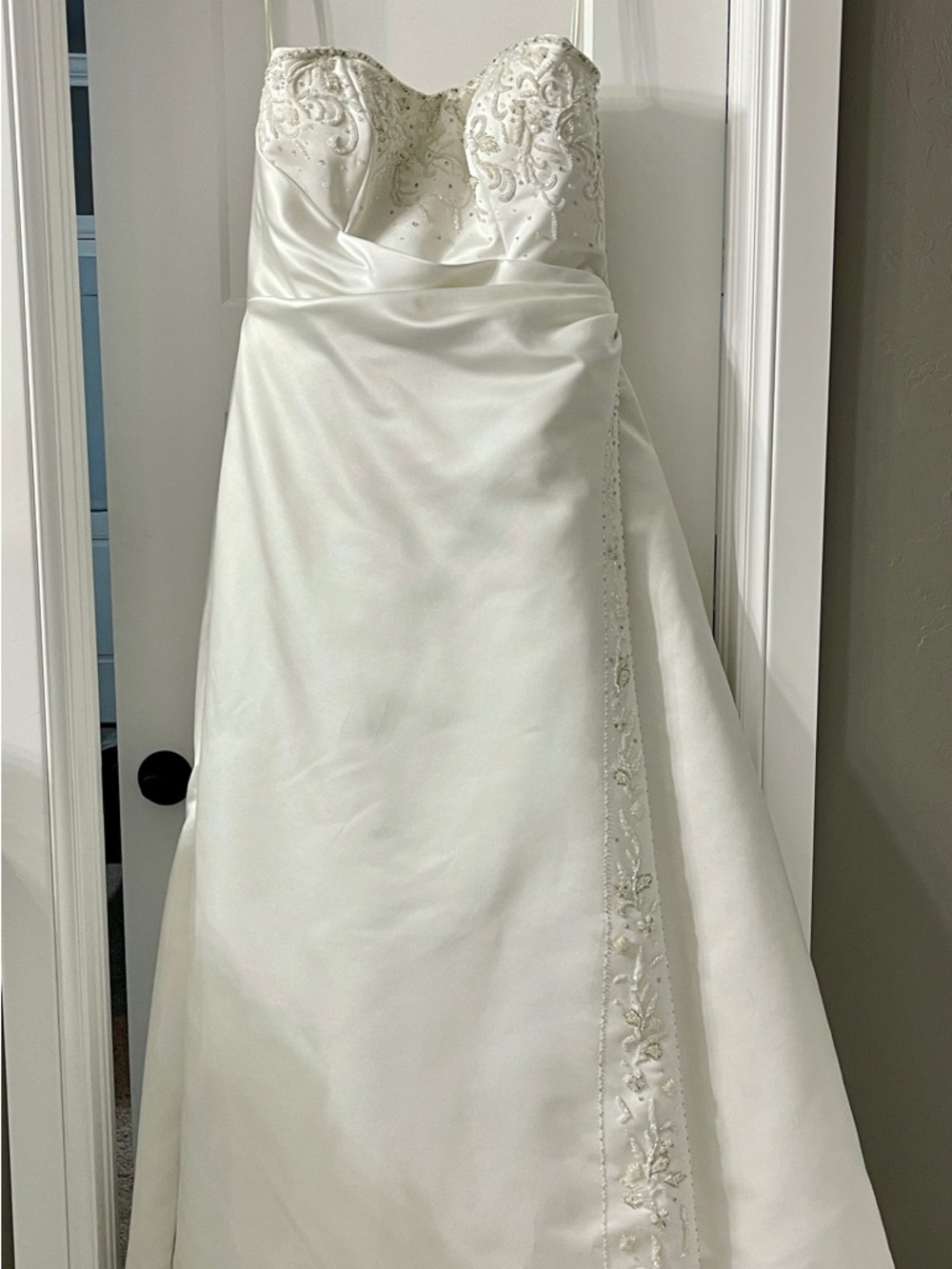 Strapless Ivory Beaded A-Line Wedding Dress - Size 20